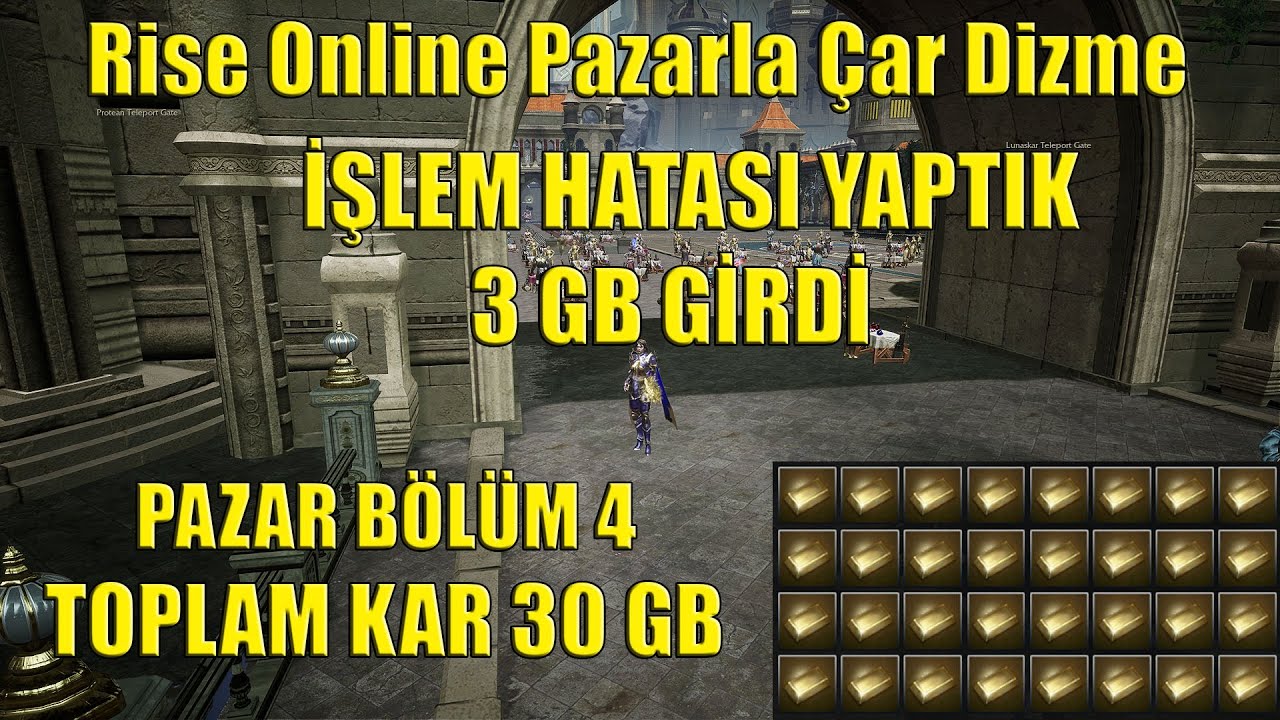 Rise Online Yanlış Hesapladım 3 Gb Girdi | Toplam Kar 30 Gb Oldu | Pazarla Para Kasma Bölüm 4