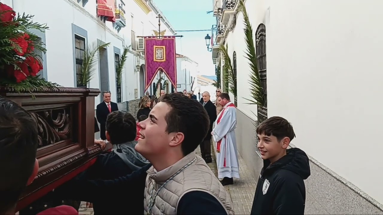 Procesión de San Sebastián Patrón de Fuente Obejuna por calles Corredera y Santo.
