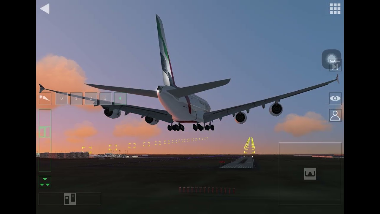 A380 Emarates butter landing Sacramento @aerofly 
