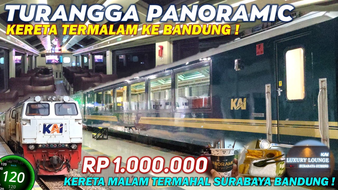 KERETA PANORAMIC MALAM HARI ! Naik KA Turangga Panoramic Surabaya Bandung, Tiket 1 Juta ~ Worth It ?