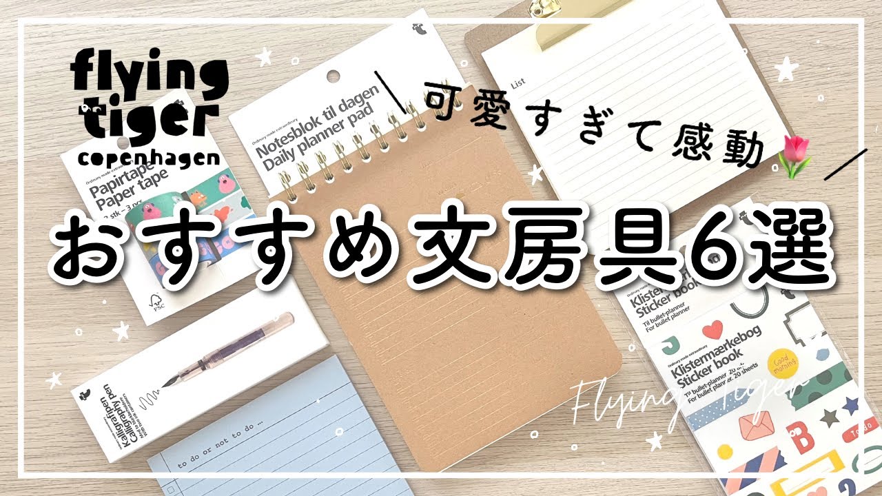 安くて可愛いおすすめ文房具 🌷フライングタイガー購入品紹介 | 無印良品ノートの表紙アレンジ | おしゃれなリングノート |  Flying Tiger stationery haul !