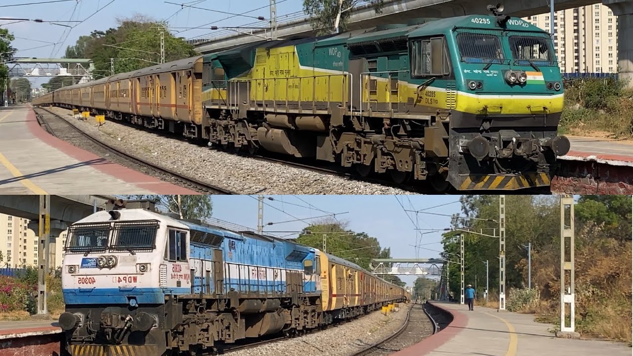 13 in 1 Superfast Diesel & electric actions on Mysore / Bangalore Line TKD WDP4D NILGIRI Livery IR