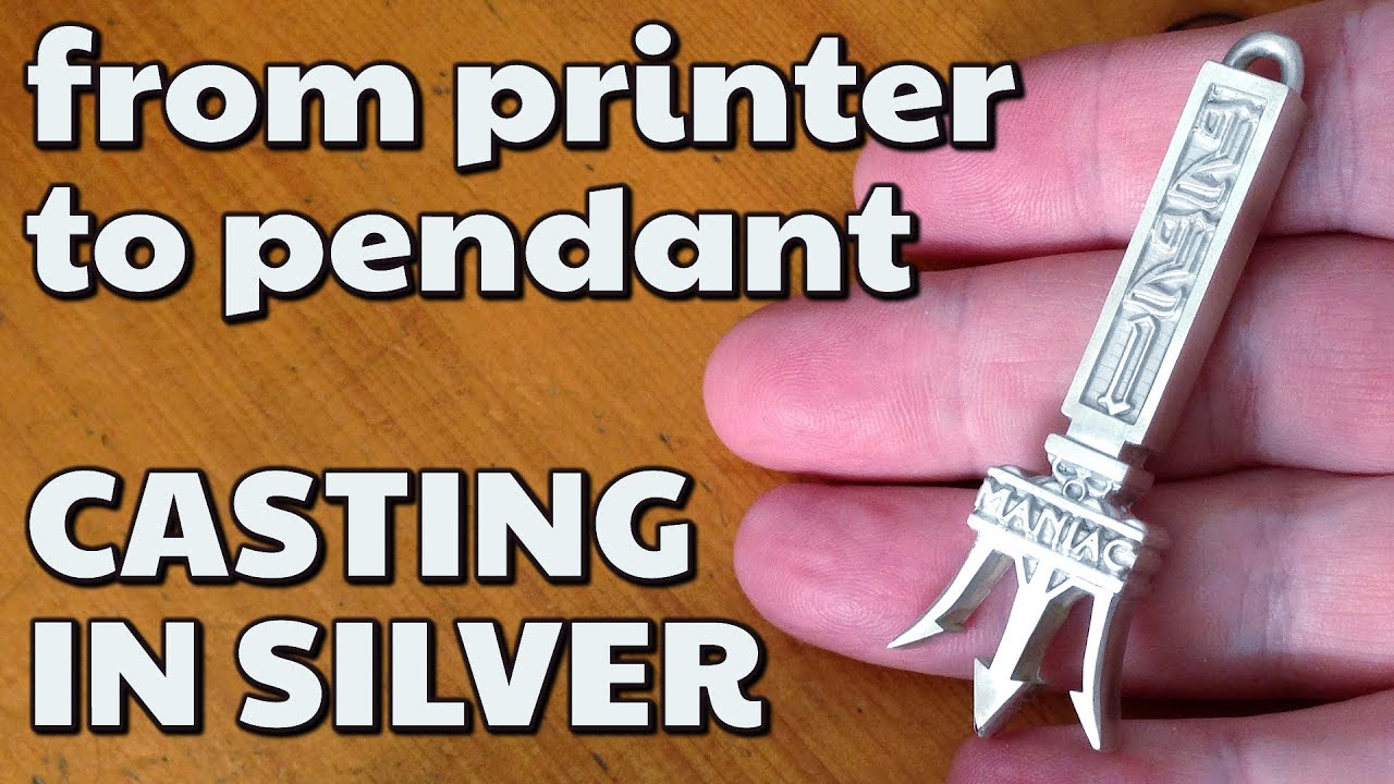 Resin to silver casting of a logo pendant with Bluecast X10 - from 3D printer to metal casting