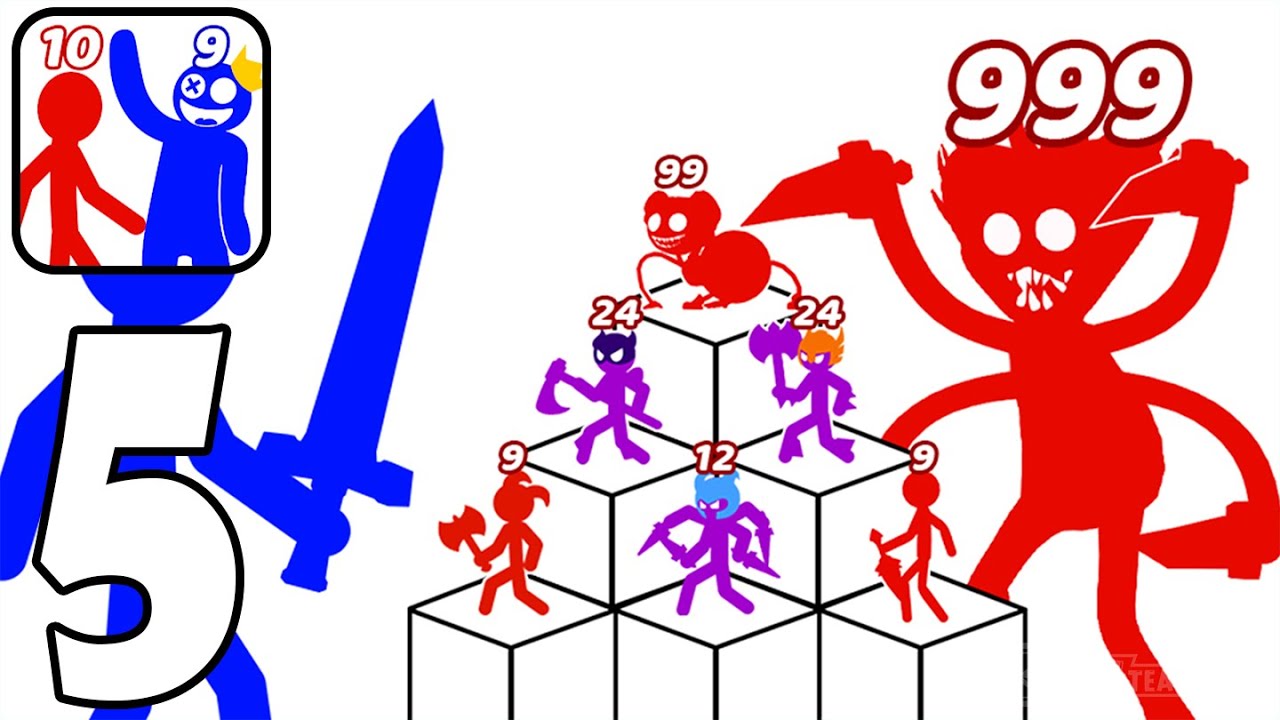 STICK TOWER BATTLE HERO WAR - Gameplay Part 5 Tutorial Levels 43-49 (Android,iOS)