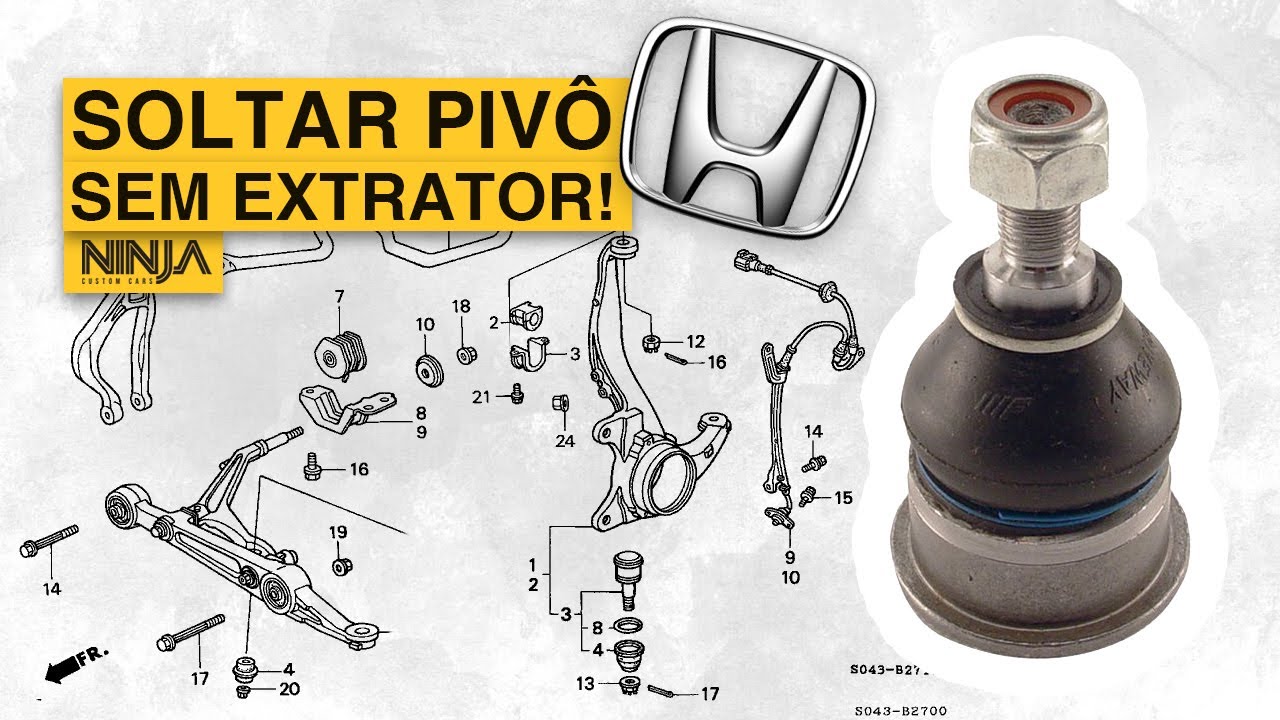 Solte o Pivô Inferior SEM EXTRATOR! Honda Civic 92-00