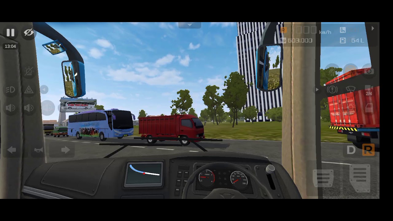 AC coach accident with truck | game play | bus simulator Indonesia