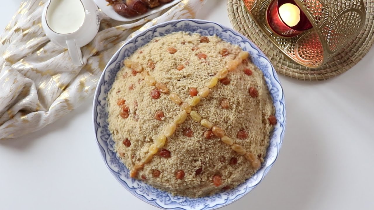 مسفوف بالقمح الكامل و الزبيب    Mesfouf au blé complet et  raisins secs