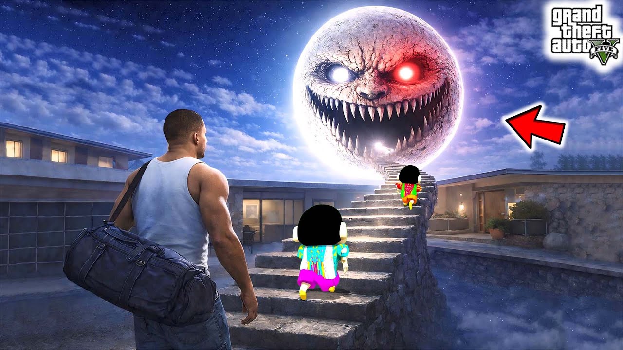 Franklin and Shinchan SURVIVE When MOON WAKES UP in GTA 5