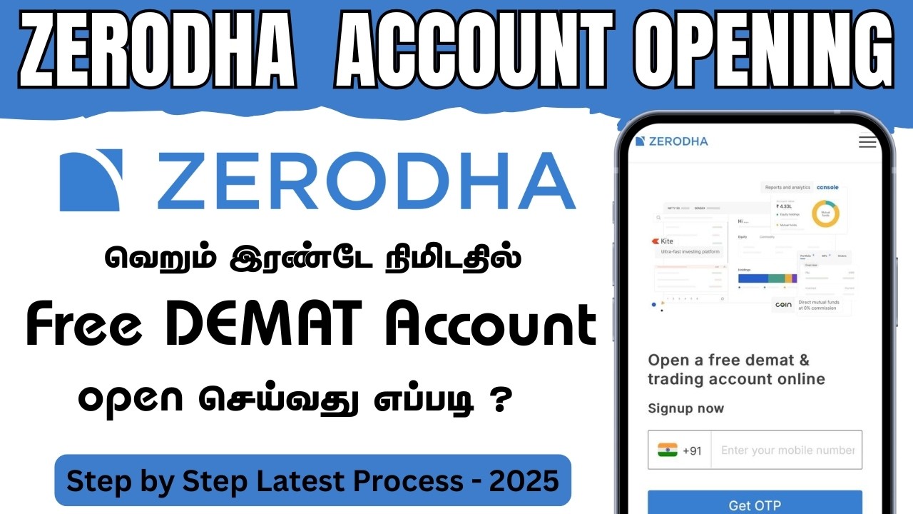 How to Open Free DEMAT Account in ZERODHA ? | Zerodha  Account Opening Procedure step by step Tamil