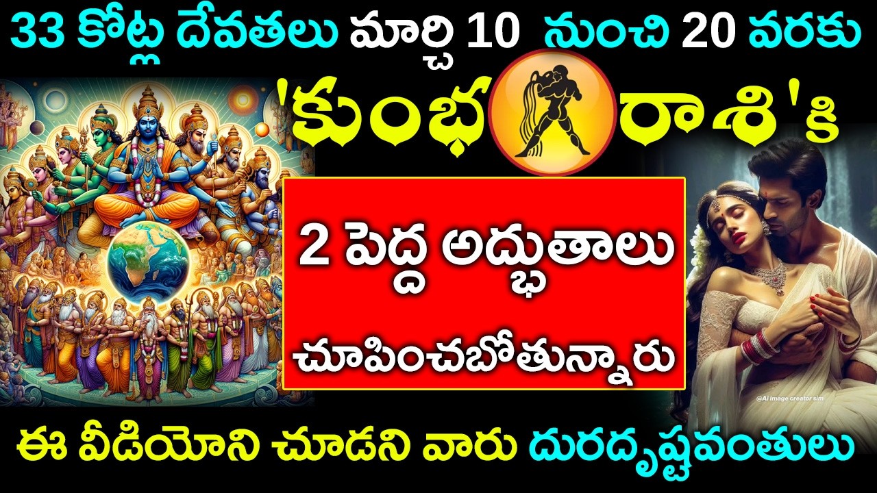 33 కోట్ల దేవతలు మార్చి 10 నుండి 20 లోపుగా కుంభ రాశి వారికి రెండు పెద్ద అద్భుతాలు చూపించబోతున్నారు..