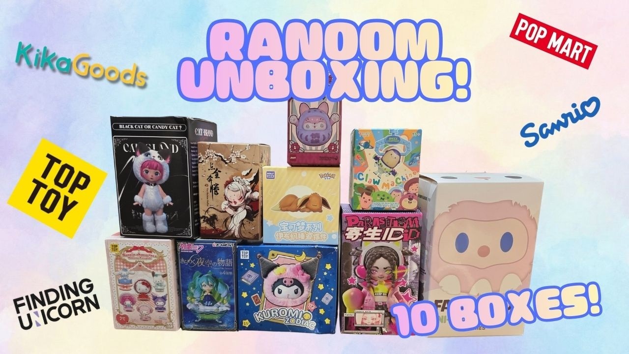 Random Mysteryboxes Unboxing! KIKAGOODS, F.UN, SANRIO, POPMART! @kikagoods