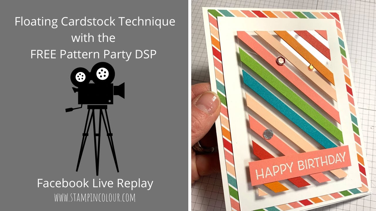 Floating Cardstock Technique with the FREE Pattern Party DSP