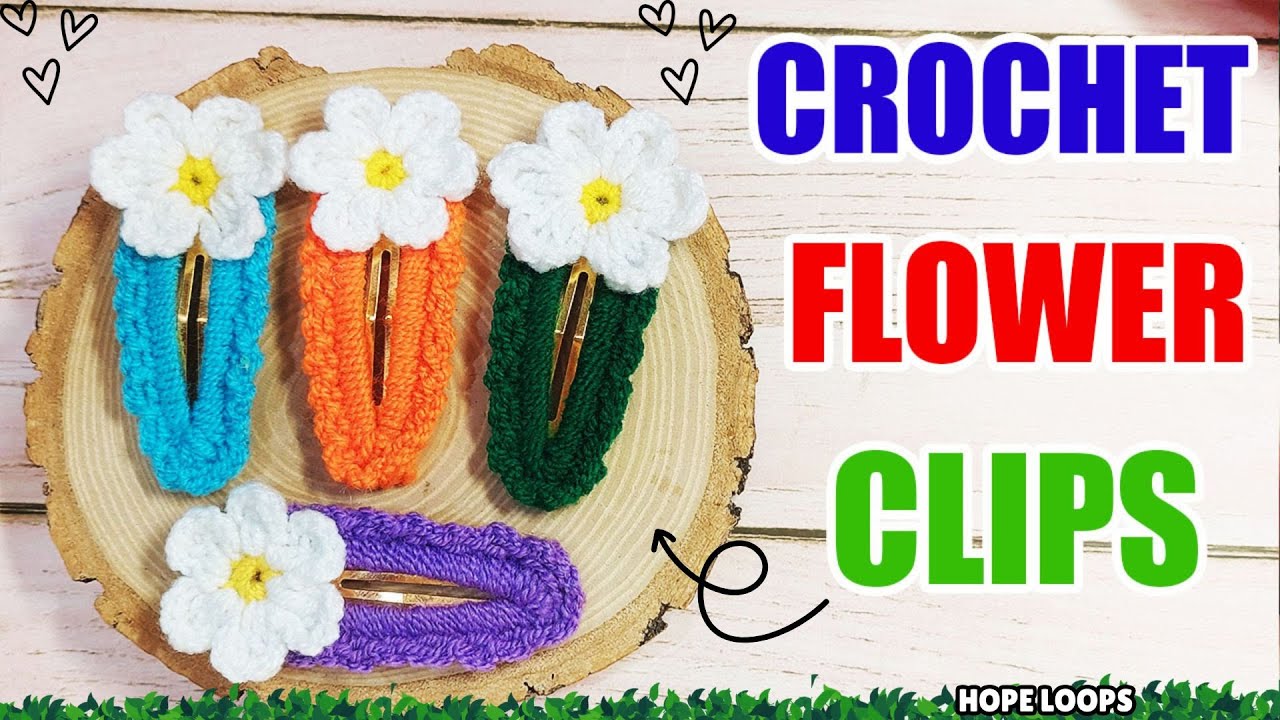 Cutest Crochet Flower Hair Clips 🌼 | Easy DIY Crochet Tutorial for Beginners