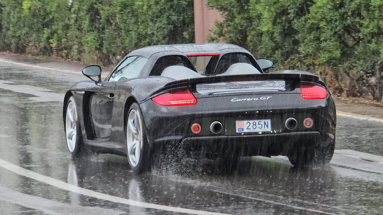 MONACO CRAZIEST SUPERCARS IN HEAVY RAIN RELAXING ASMR 2024
