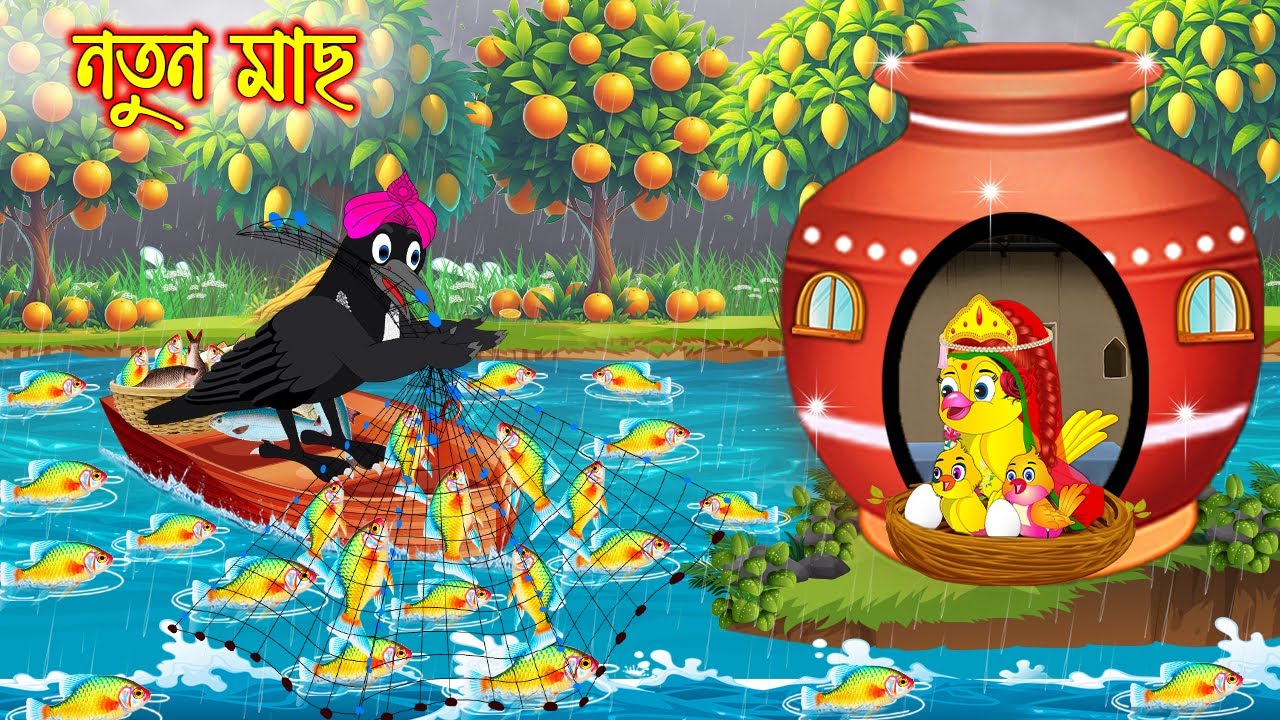 নতুন মাছ | টুনি পাখির সিনেমা ৬৮০ | Tuni Pakhir Cinema | Bangla Cartoon | moral stories Pakhir Golpo