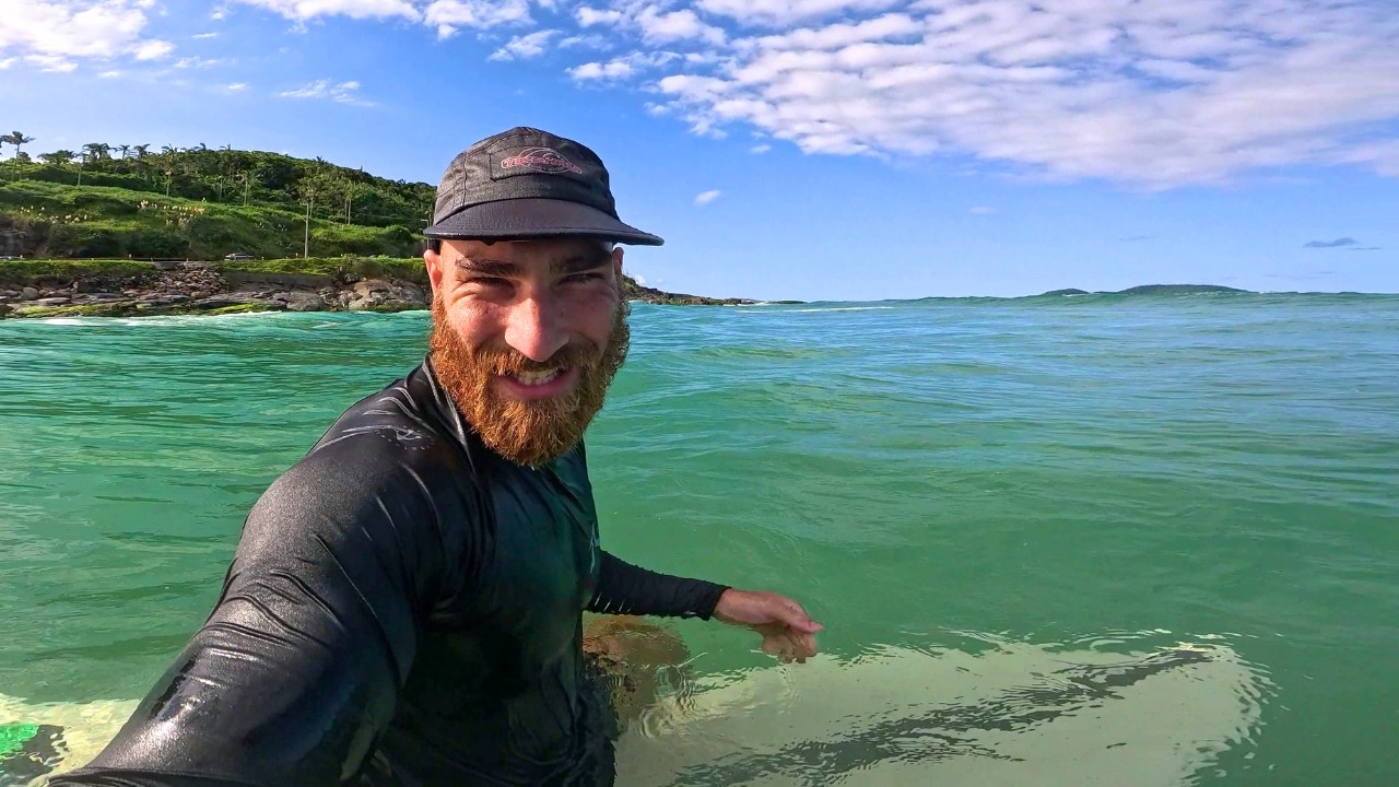 Surfei nas Marolas do Caldeirão com água CRISTALINA! - Surf Vlog POV