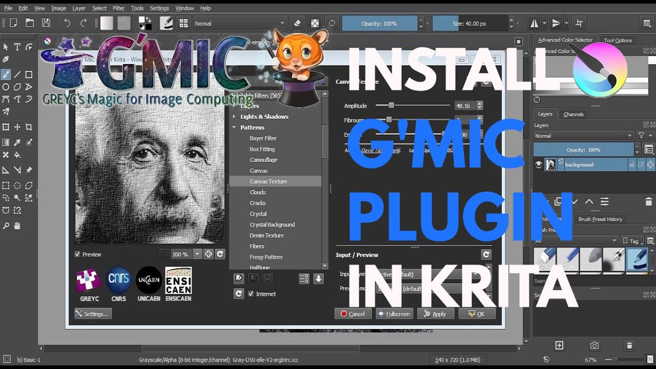How to Install G'MIC Plugin in Krita and Online G'MIC Tutorial GMIC