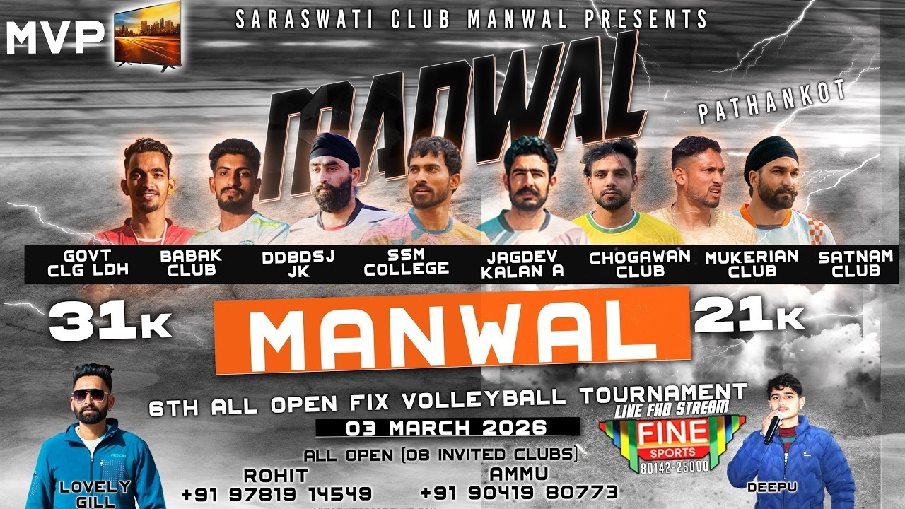 SEMI FINALS & FINAL || ALL OPEN || VOLLEYBALL TOURNAMENT MANWAL @FineSportsLive