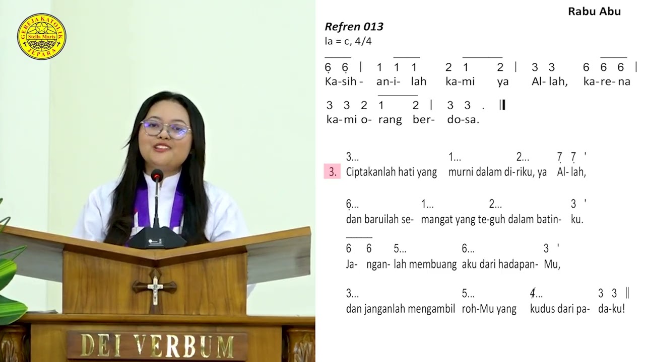 Mazmur Tanggapan dan  BPI -  Hari Rabu Abu - Anastasia Freya H.