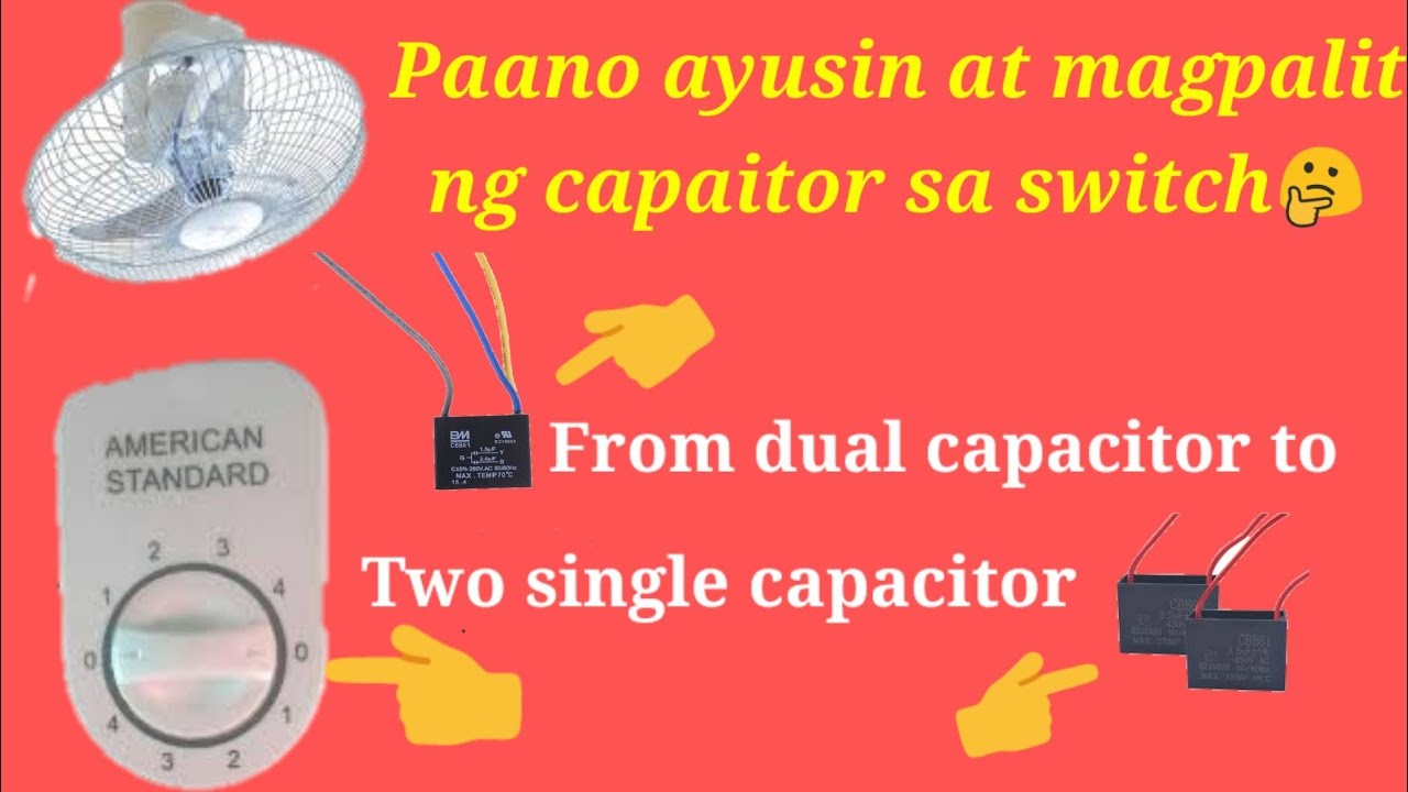 How to repair orbit fan switch and change dual capacitor into two single capacitor. #darwintech