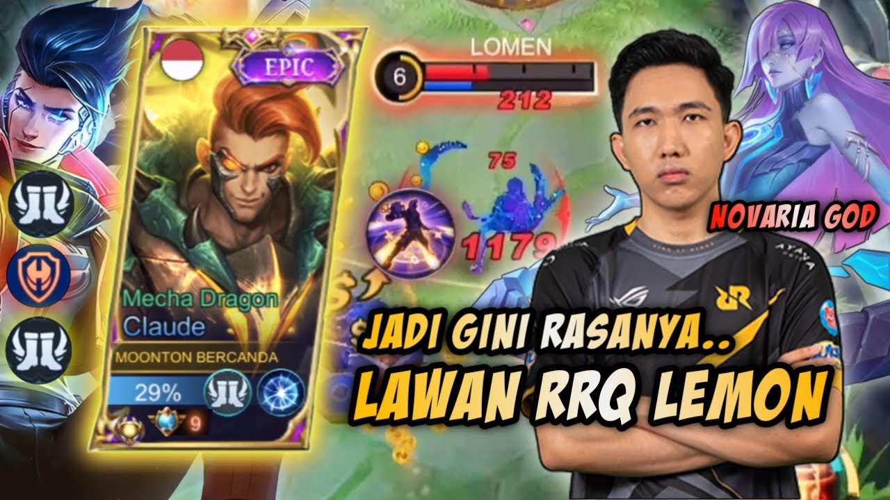 TOP GLOBAL CLAUDE NABRAK RRQ LEMON! JADI GINI RASANYA MELAWAN NOVARIA GOD! RRQ LEMON! | MLBB
