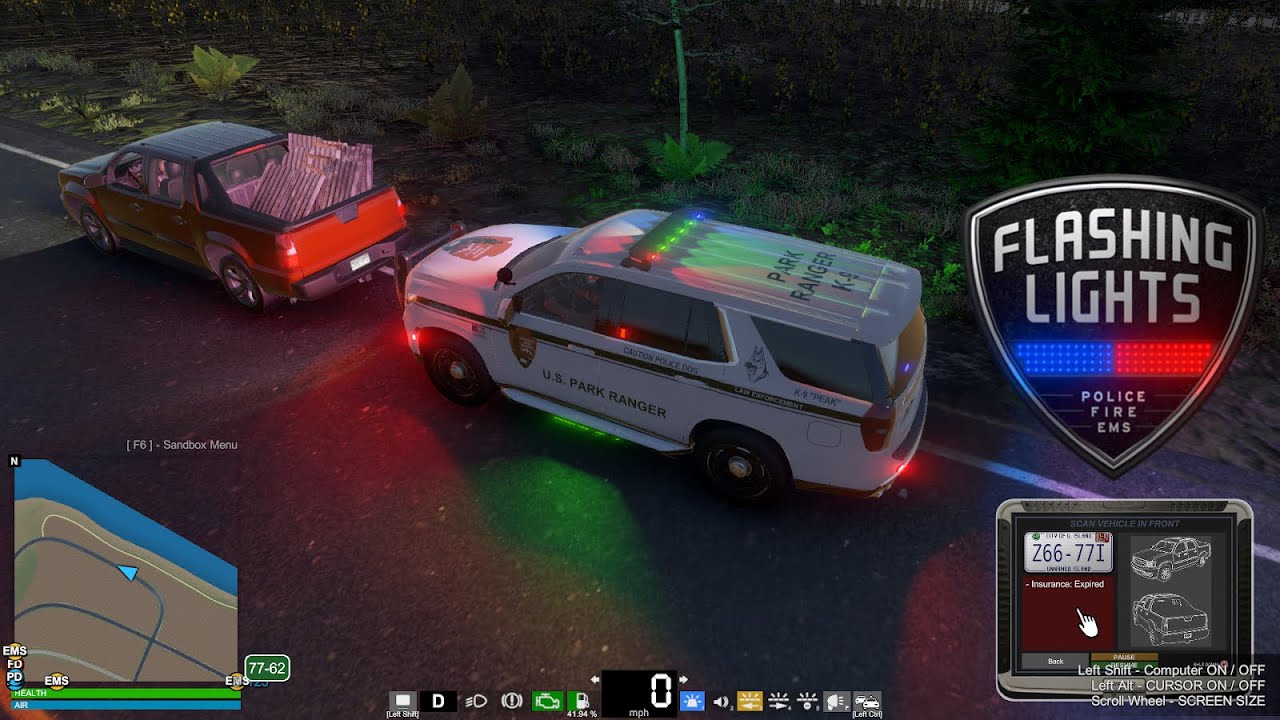 flashing lights U.S. park ranger patrol, night shift (episode two)