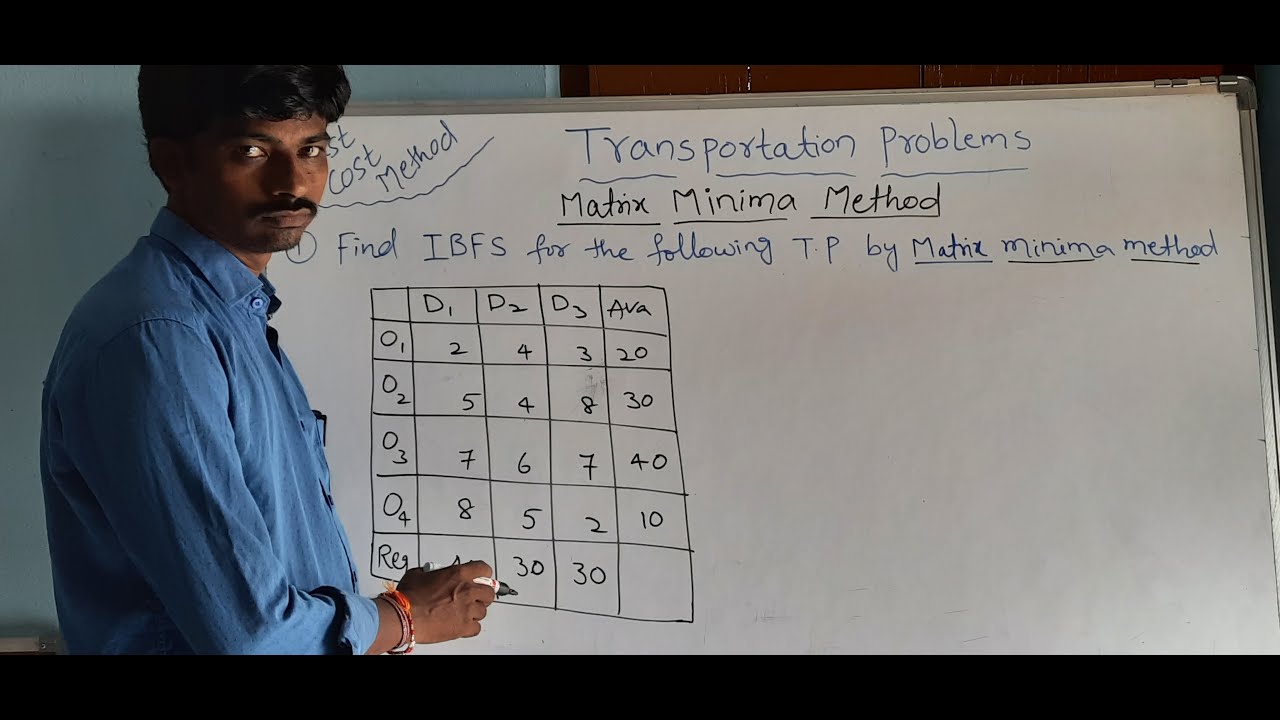 Matrix minima method|| Transportation Problems||Operation Research||Rajeshlekkalu