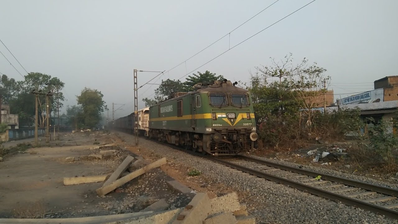 Special! New Katni Jn! (Vilo Shed) WAG9HC 33577 With BoxnHL Goods Is Slow Hauling