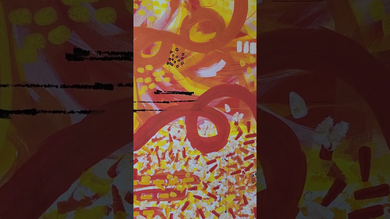 Abstract Orange Painting | Zoomed-In Details & Swirls 🎨🧡
