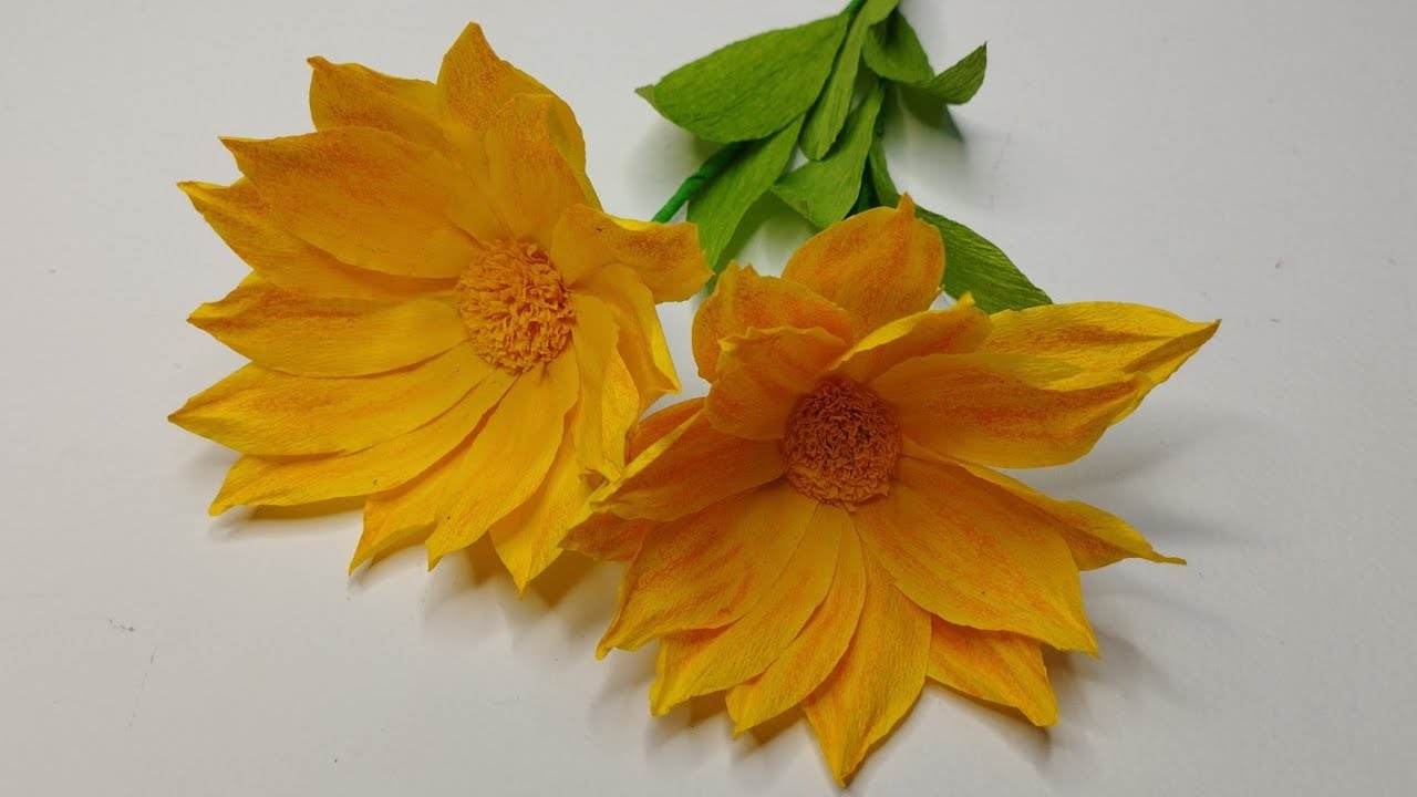 How To Make Beautiful Yellow Crepe Paper flowers | Art and Craft | Diy | Handmade Flowers