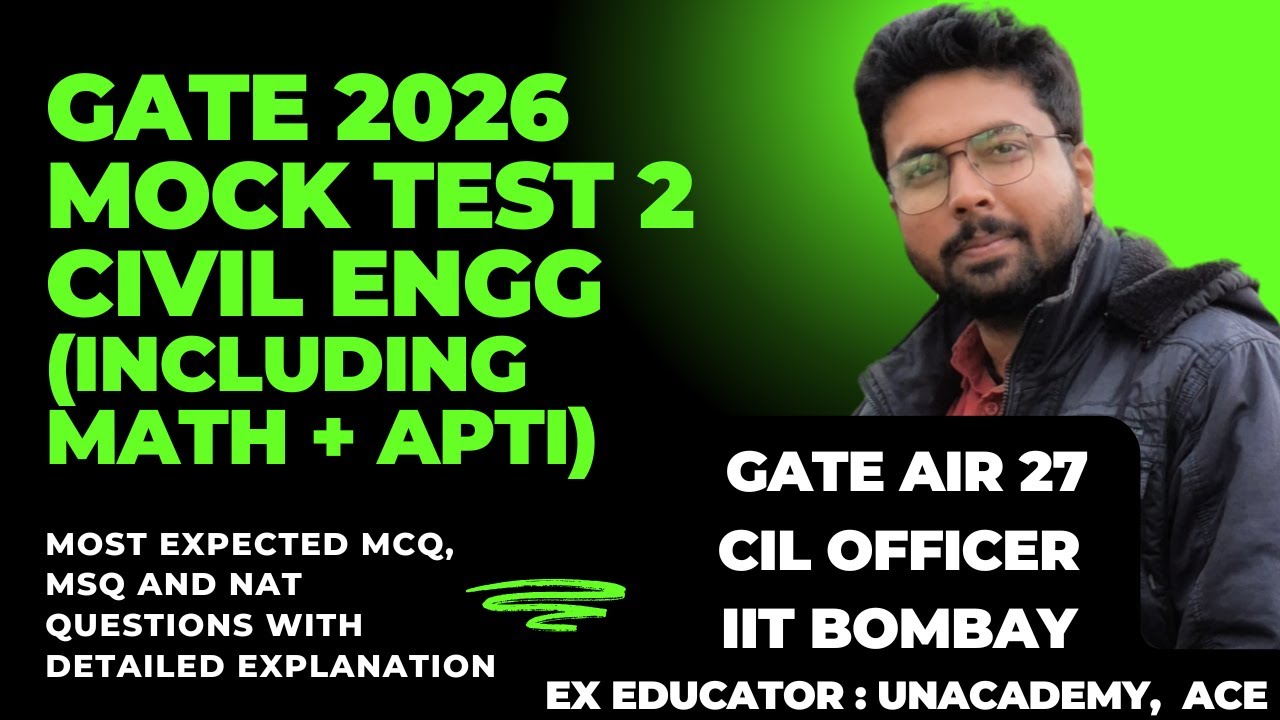 GATE 2026 Expected Questions : GATE 2026 Civil Engineering Mock Test #iitguwahati  @TheCivilGuruji