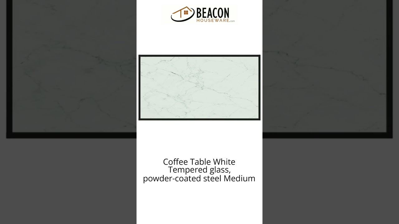 Coffee Table White Tempered glass powder-coated steel Medium