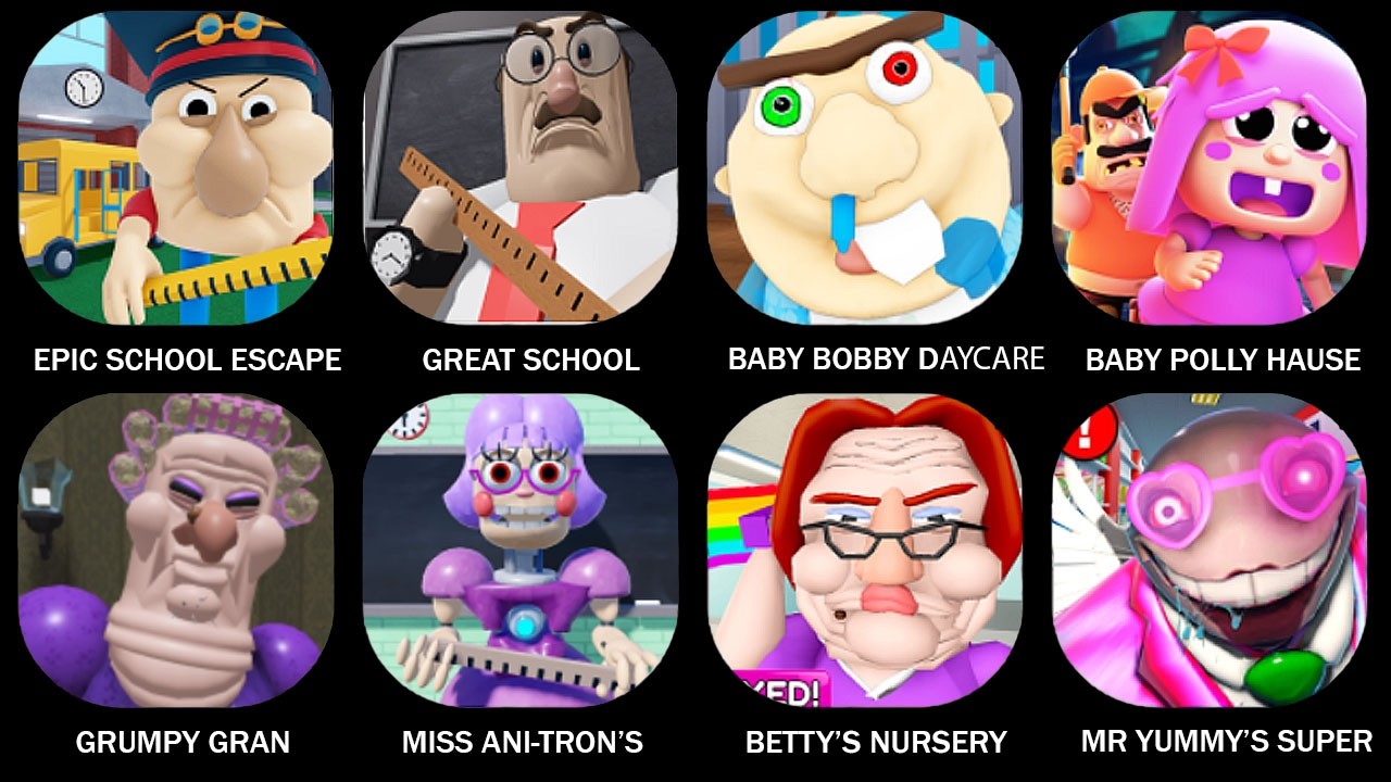 ROBLOX: EPIC SCHOOL ESCAPE, GREAT SCHOOL BREAKOUT, ESCAPE BABY BOBBY DAYCARE OBBY, BABY POLLY HOUSE