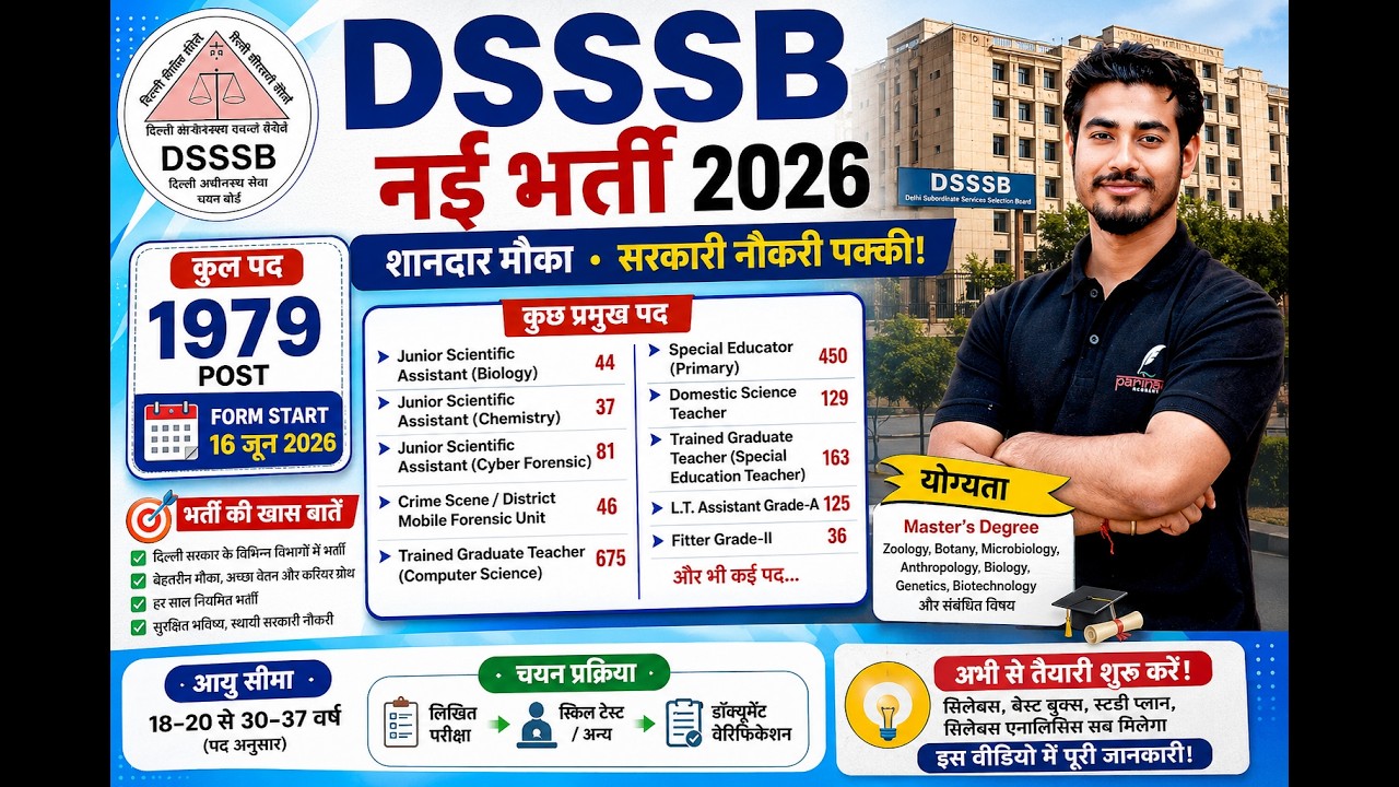 DSSSB Recruitment 2026: Bumper Recruitment from Cyber ​​Forensic to Scientific Assistant | Comple...