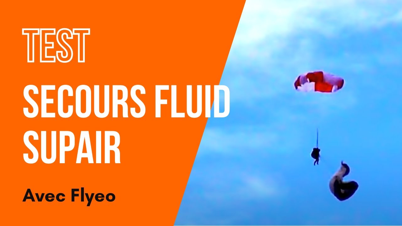 Test en vol du parachute de secours carré Fluid de Sup'Air
