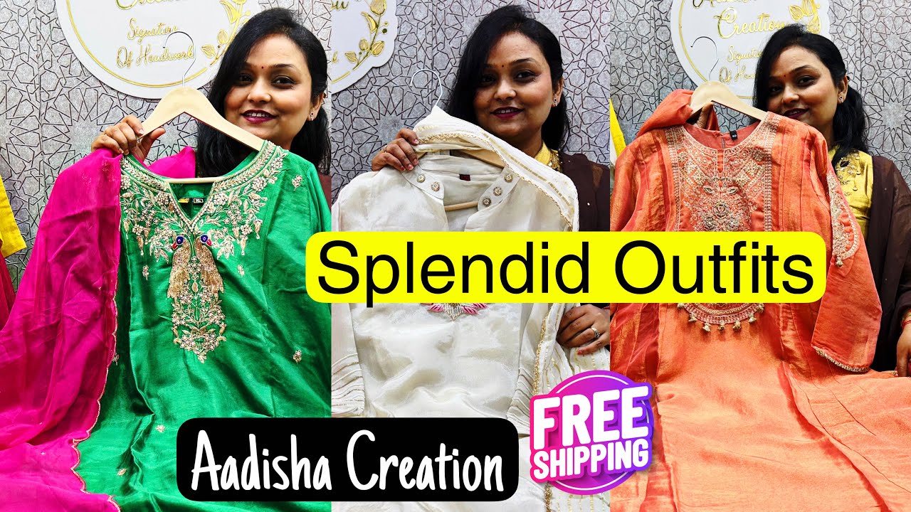 Stunning Cotton Suits, Anarkali, PartyWear Suits in Tissue, Organza, Dola & Much More at Aadisha C.