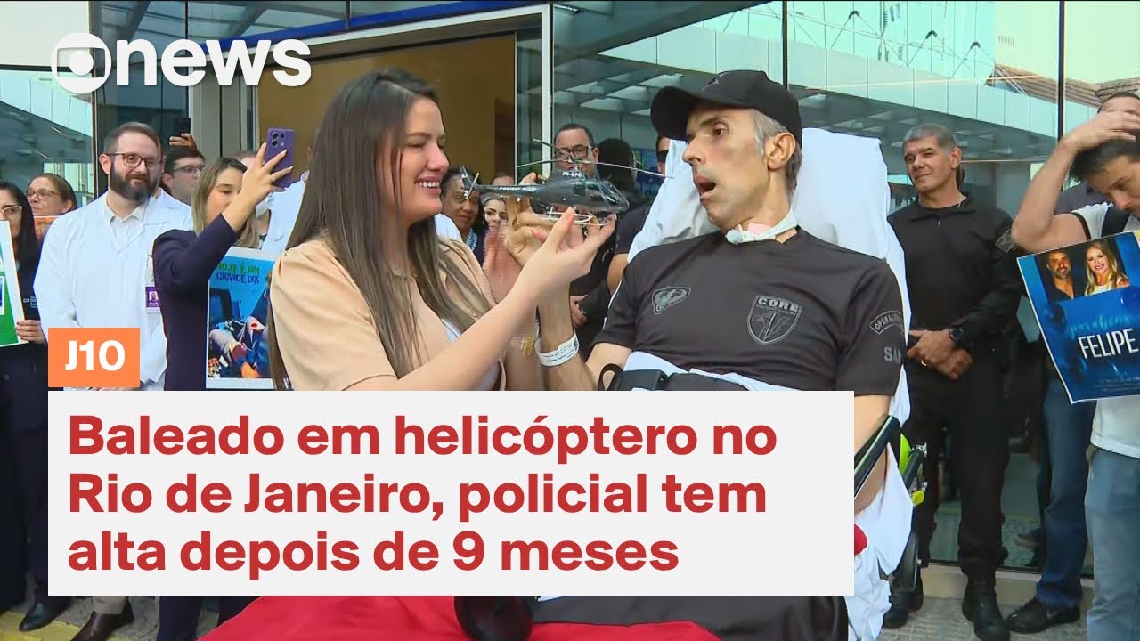 Policial baleado em helic&oacute;ptero no Rio tem alta depois de 9 meses