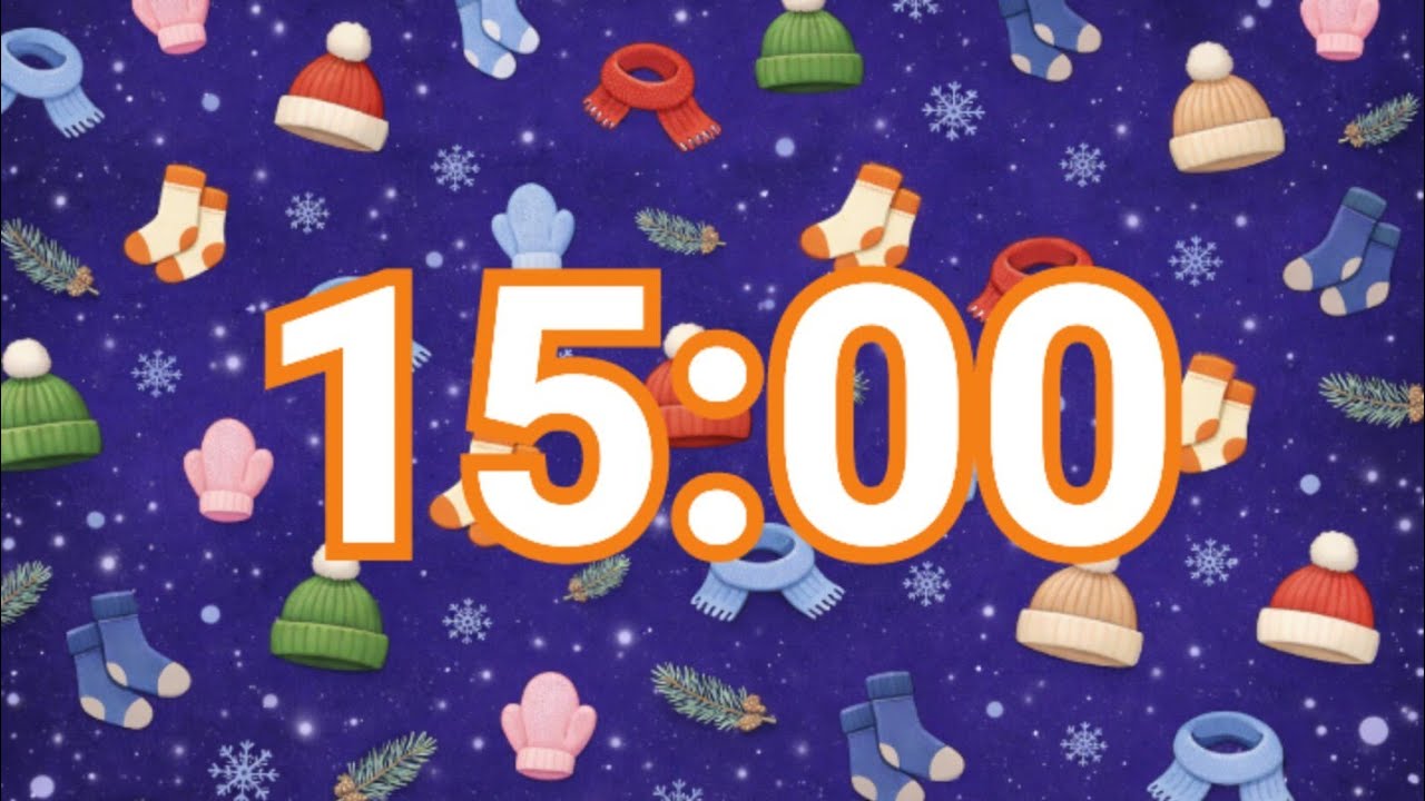 15-Minute Cozy Winter Accessories Timer | Calm Focus Countdown