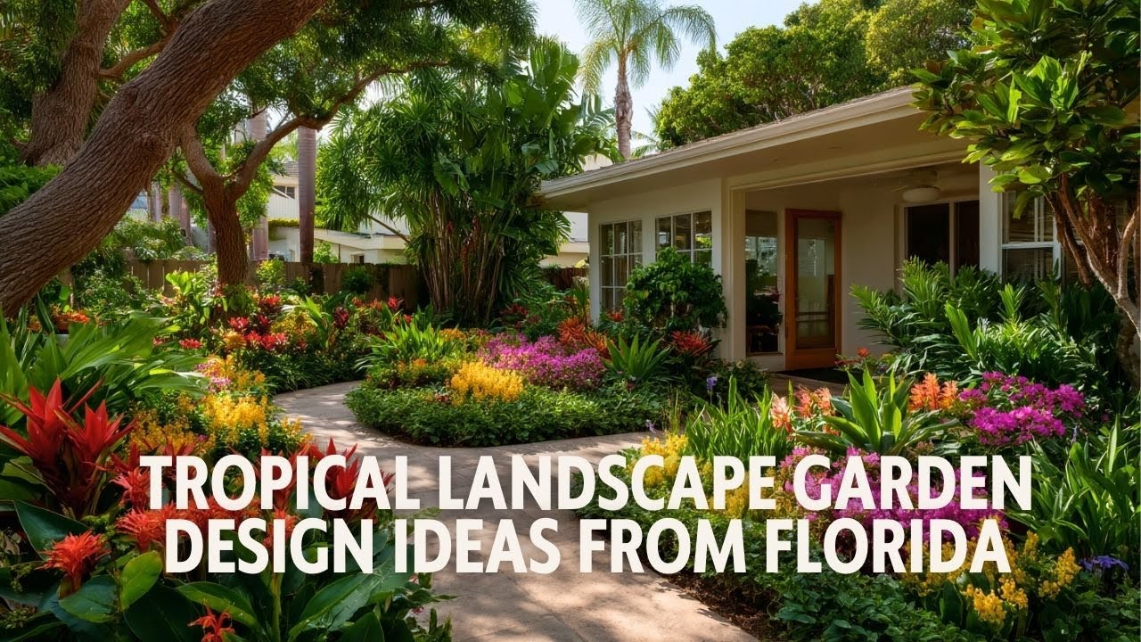 Tropical Landscape Garden Design Ideas from Florida with Lush Greenery and Backyard Vibes