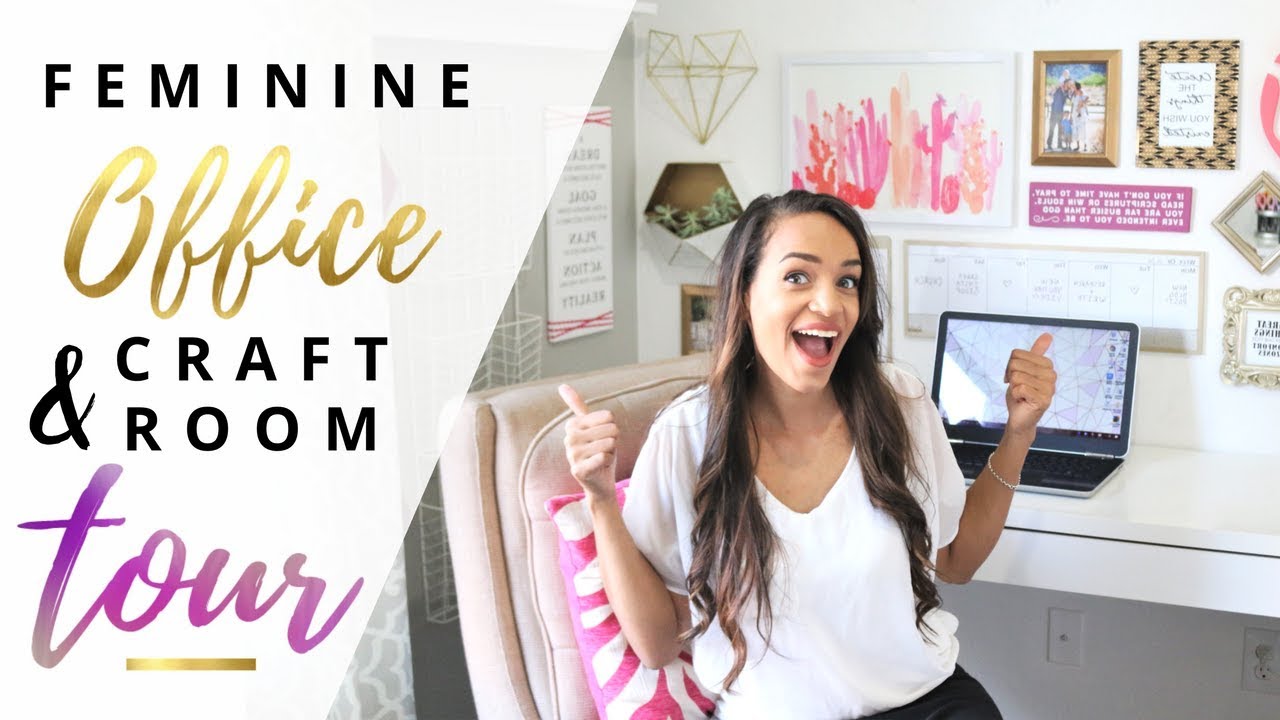 FEMININE HOME OFFICE & CRAFT ROOM TOUR | KATHERINE WANDELL