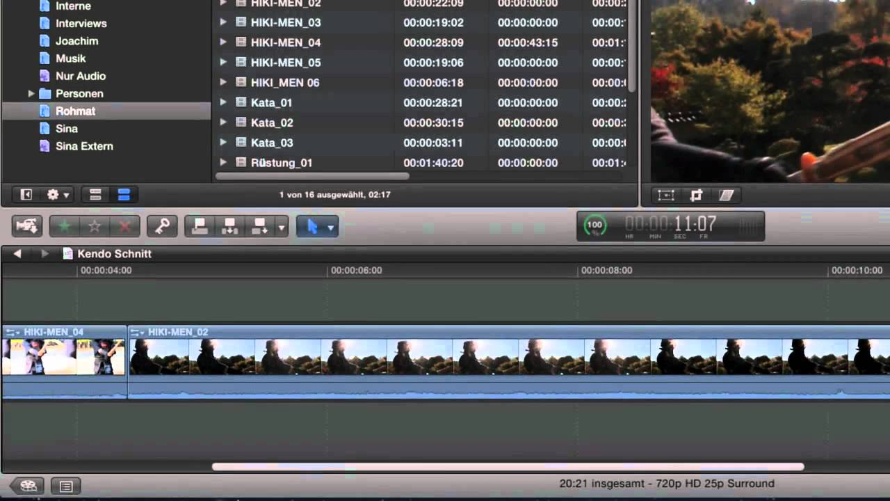 Final Cut Pro X - In der Timeline arbeiten