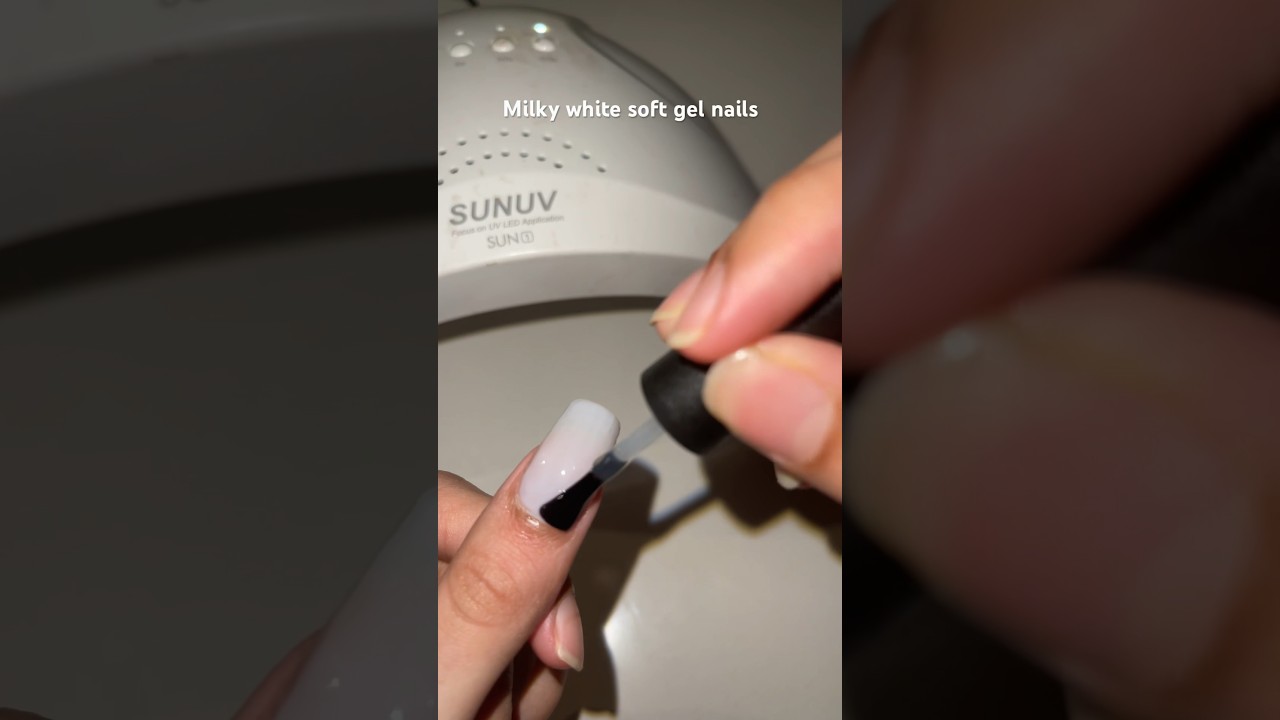 Easy milky white nails at home 🤍| soft gel nail tutorial | gel x nails | born pretty gel polish
