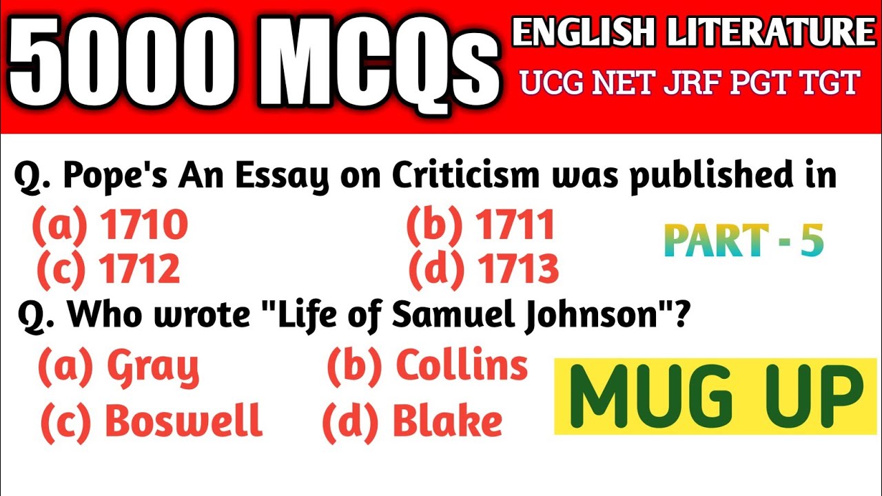 English Literature in MCQs form | english literature mcqs with answers | by Avadhesh sir