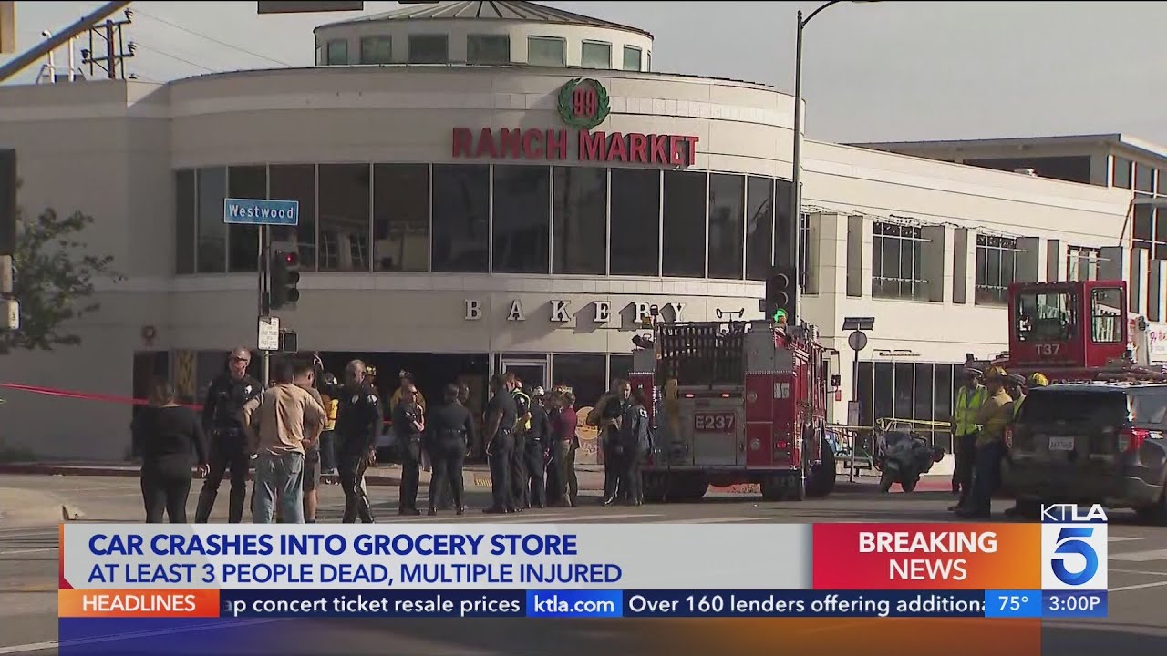 At least 3 dead, multiple injured after car crashes into Westwood grocery store