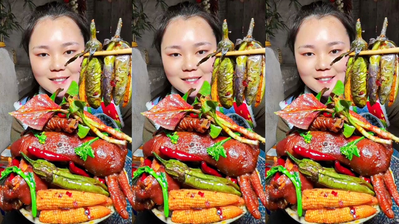 Satisfying Eating Braised Pig’s Trotter With Spicy Sauce | Delicious Mukbang Eating Show