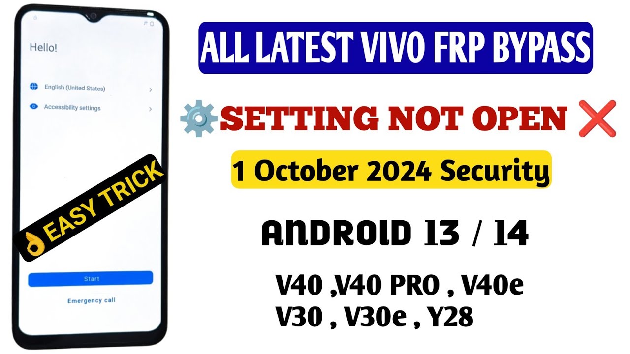 All Vivo Android 14 Frp Bypass (Setting Not Open) || Vivo V40 Frp Bypass Android 14 2024
