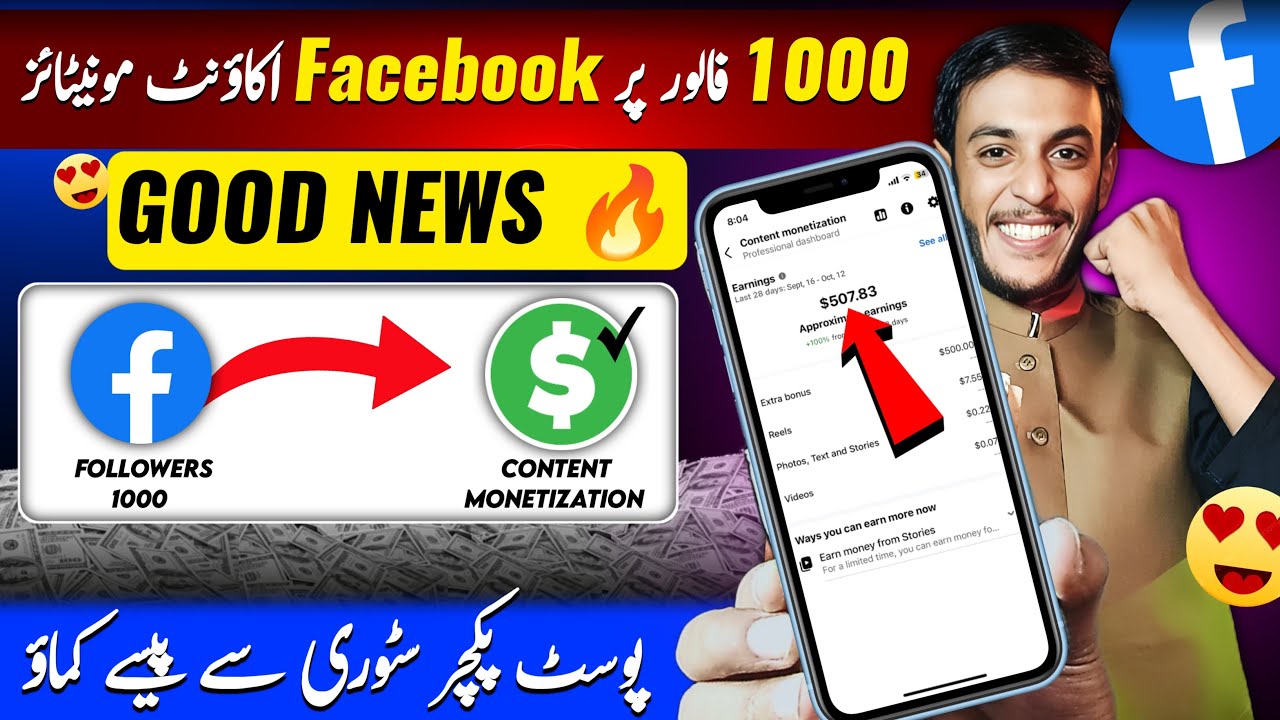 Good News! Pakistan Mein 1000 Followers Par Facebook Monetization Enable 🎉