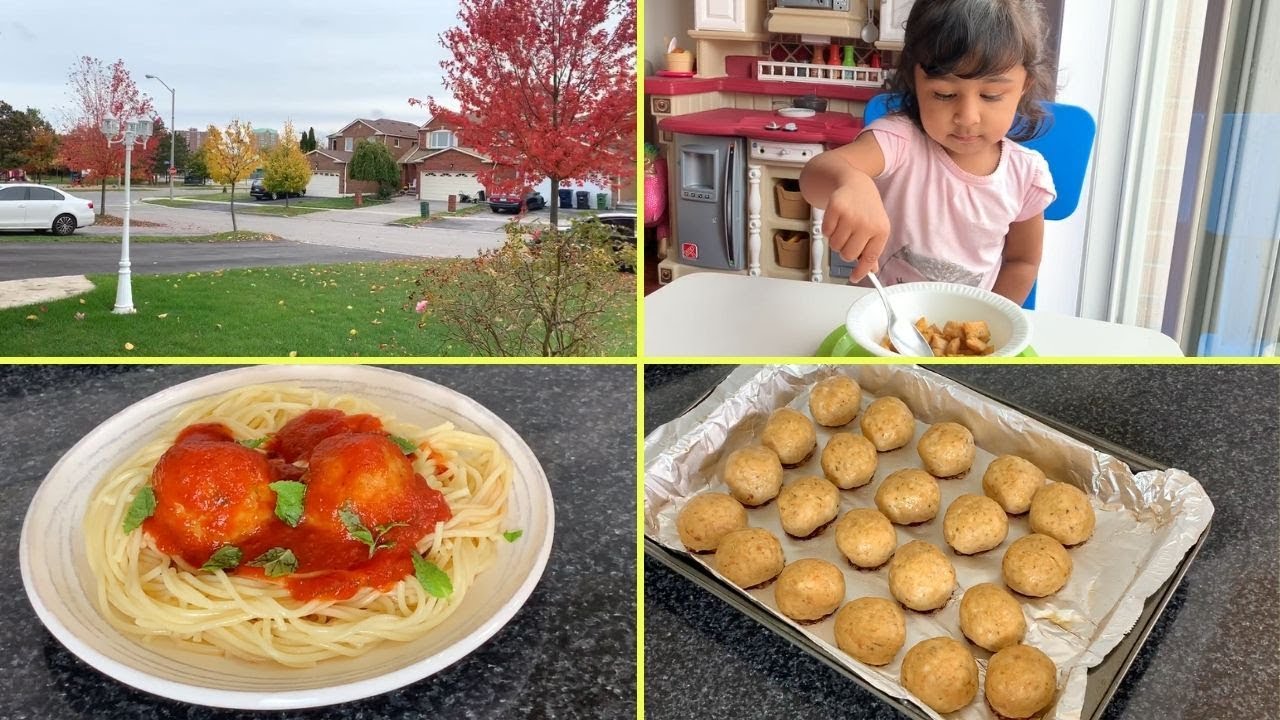 Aj Mosam Bht Acha Hai - Breakfast To Lunch Routine - Meatballs Spaghetti - Chocolate Chip Cookies