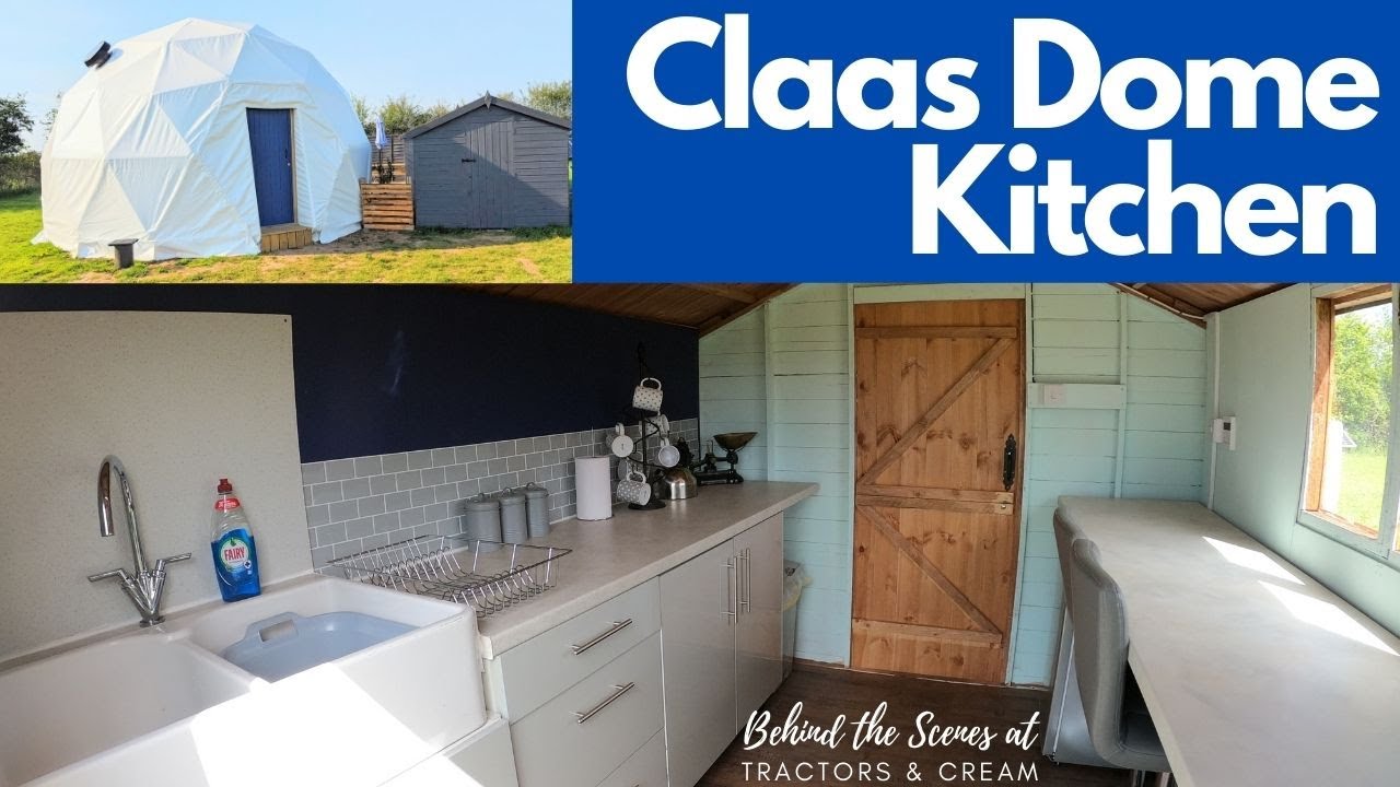 Building the glamping kitchen shed for our Geodesic Dome - From flat-pack shed to finished kitchen!