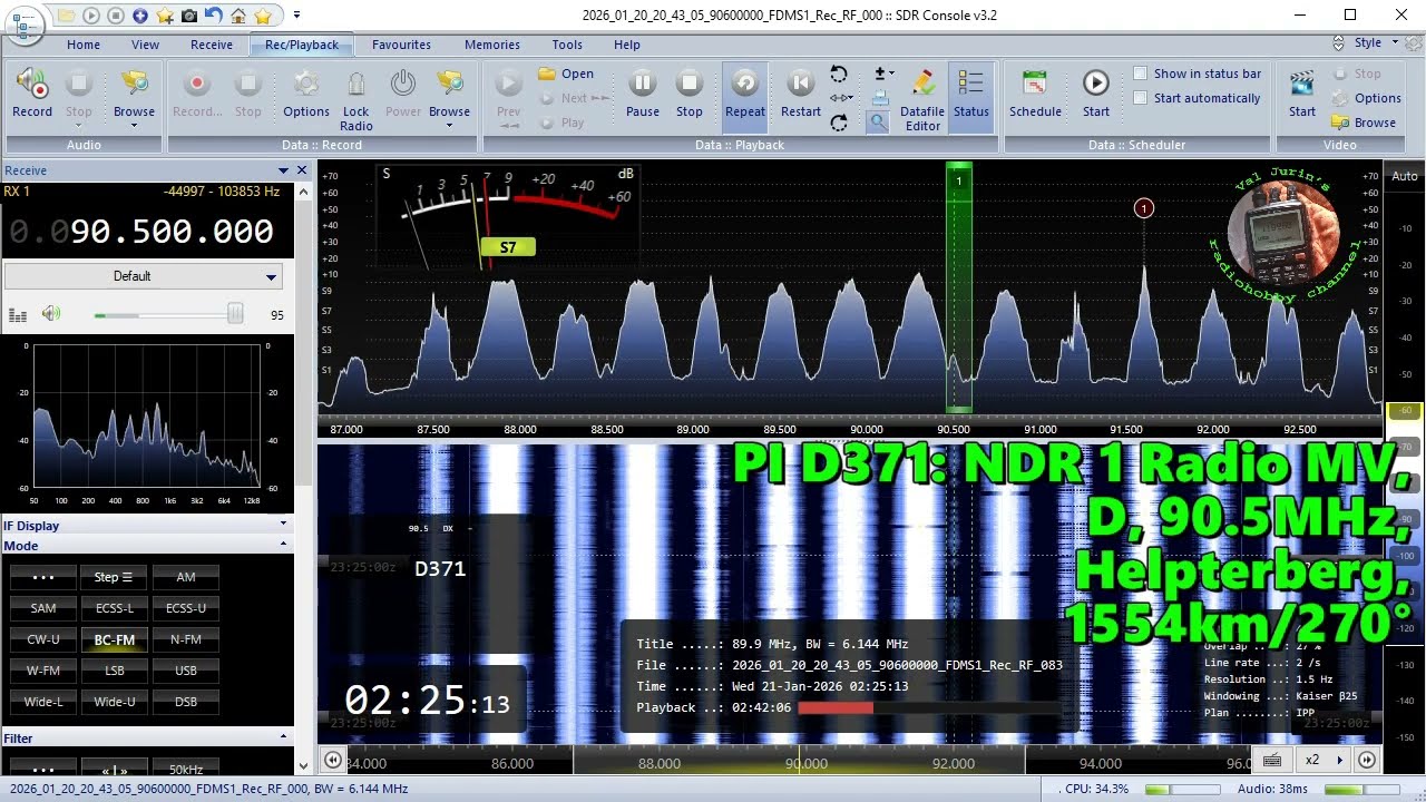 20.01.2026 23:24UTC, [AuEs], NDR 1 Radio MV, D, 90.5MHz/1554km/100kW, 88.5MHz/1628km/10kW